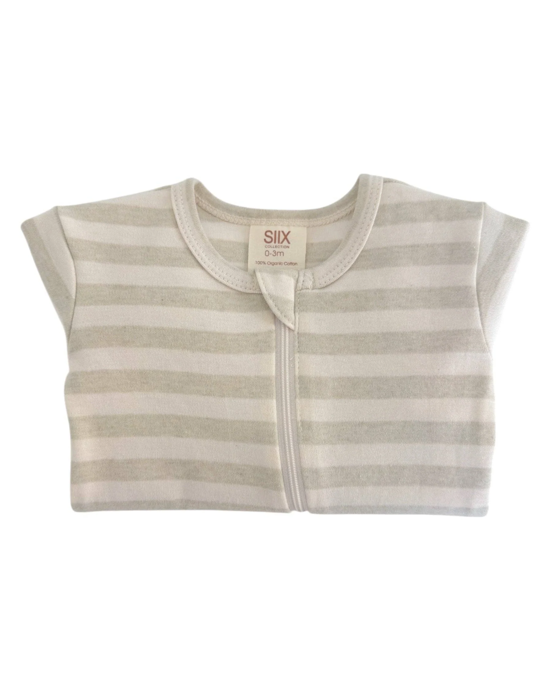 2-Way Zip Footie in Sage Stripe - Image 3
