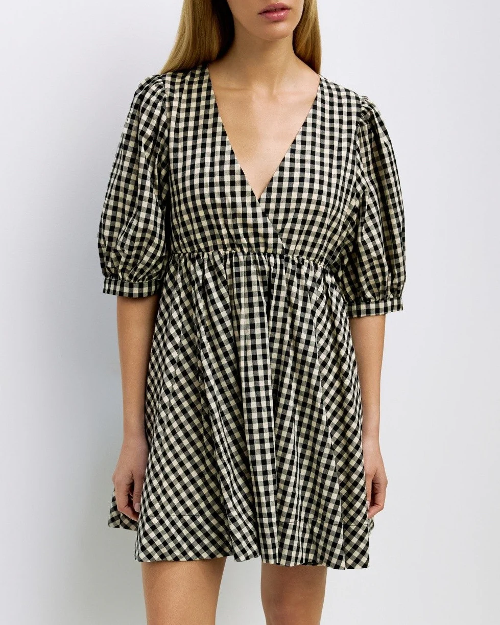 Aileen Dress in Cream/Black