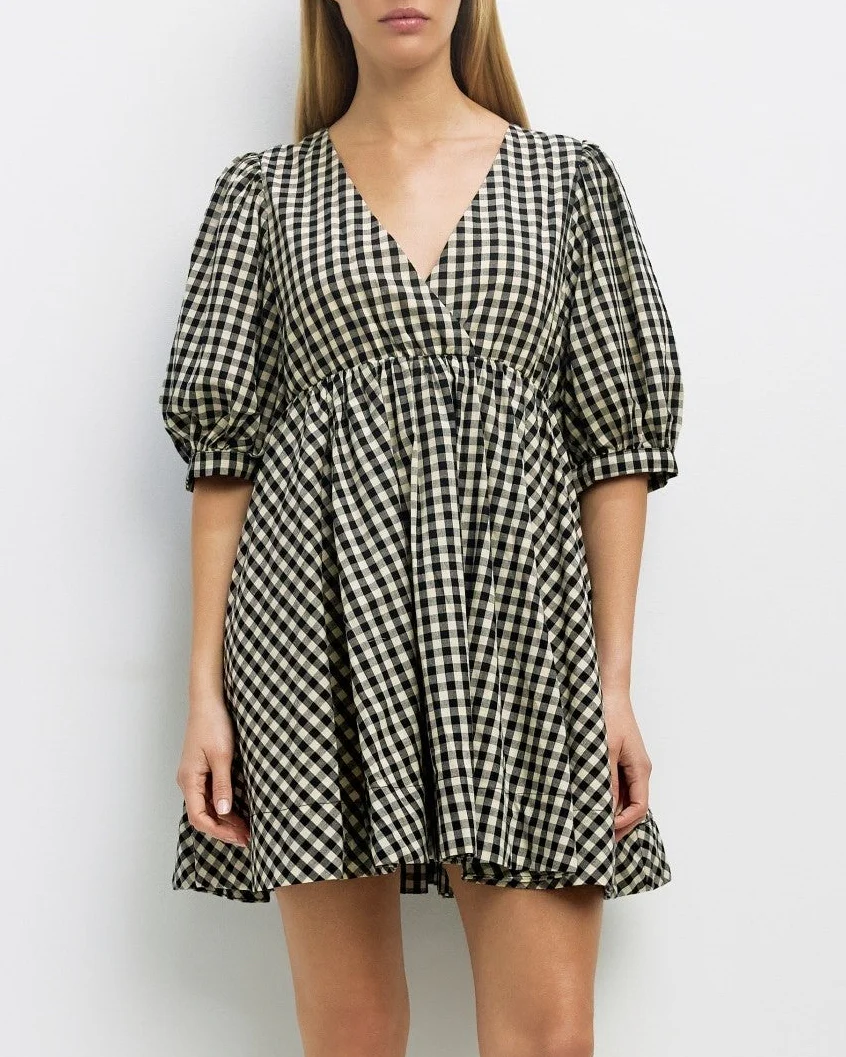 Aileen Dress in Cream/Black - Image 2