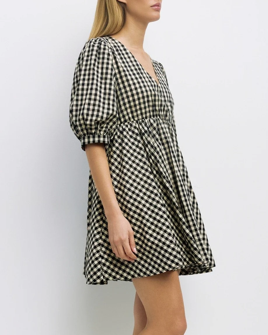 Aileen Dress in Cream/Black - Image 3