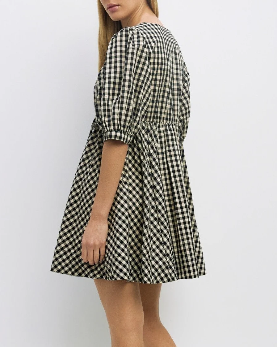 Aileen Dress in Cream/Black - Image 4