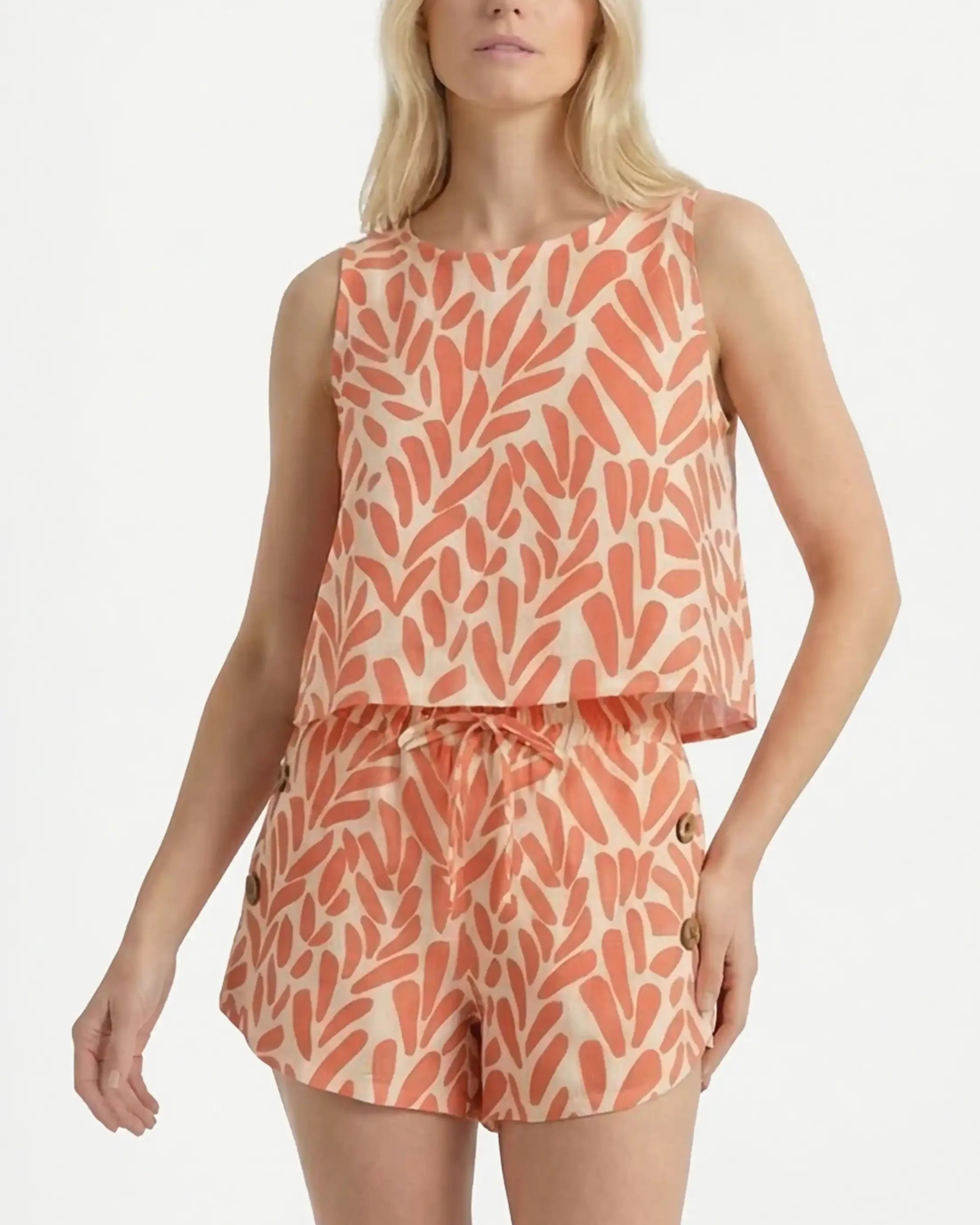 Albatros Tank in Coral Print