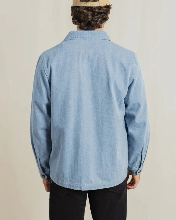 Arguam LS Overshirt in Stone Blue - Image 5