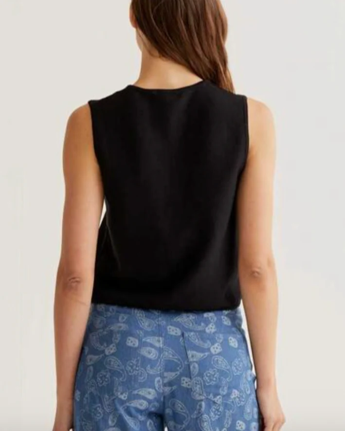 Back Knit Button Top - Image 2