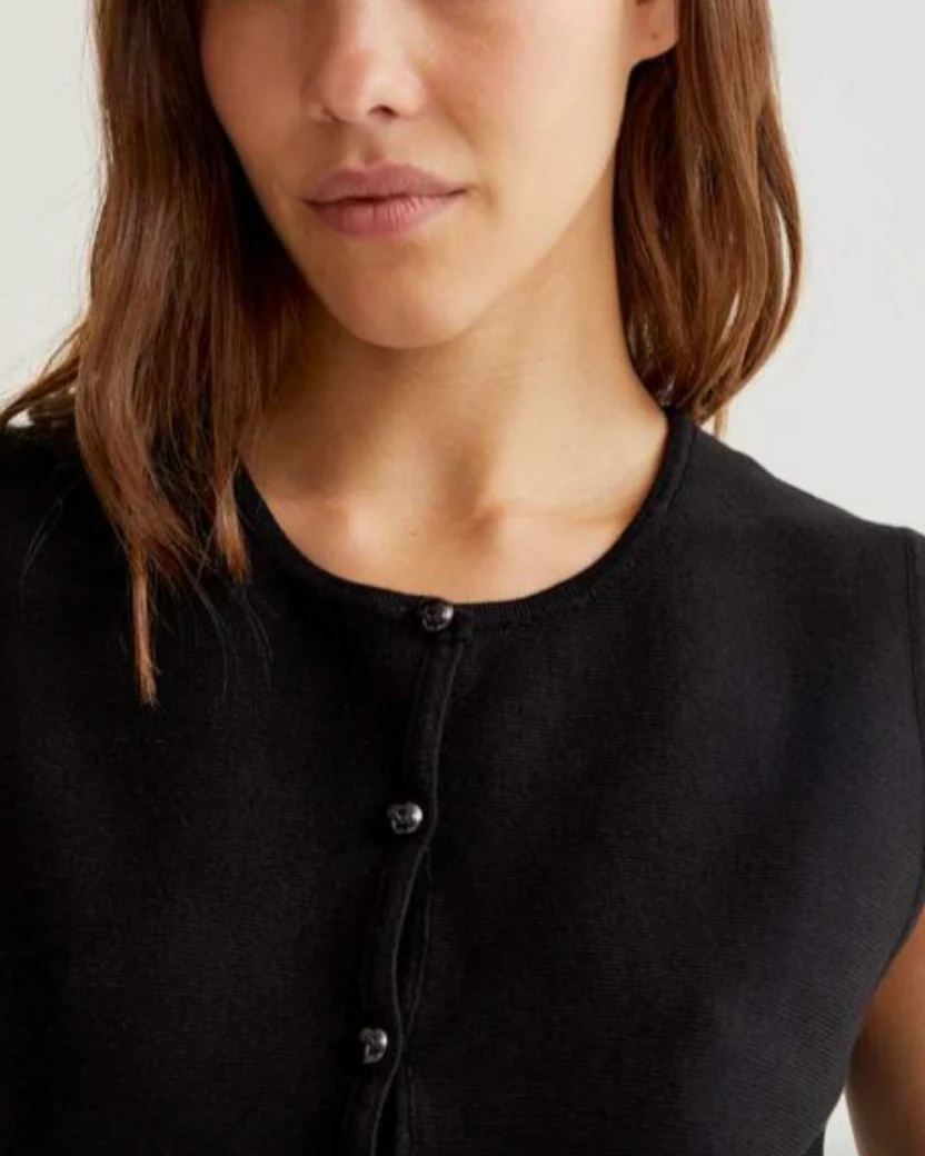 Back Knit Button Top - Image 3