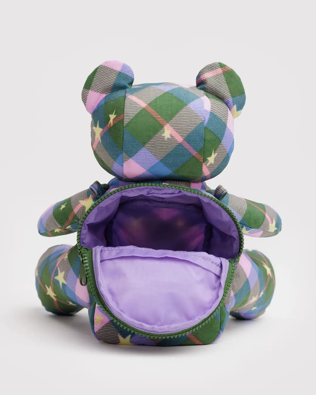 Baggu Bear Bag in Green Star Plaid - Image 3