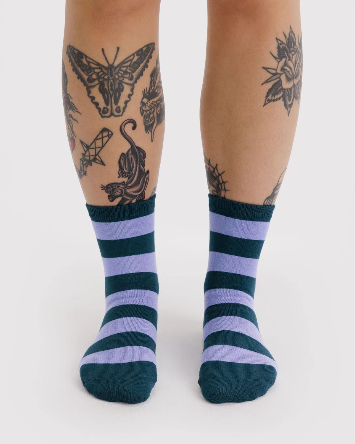 Baggu Crew Sock in Malachite Stripe - Image 3