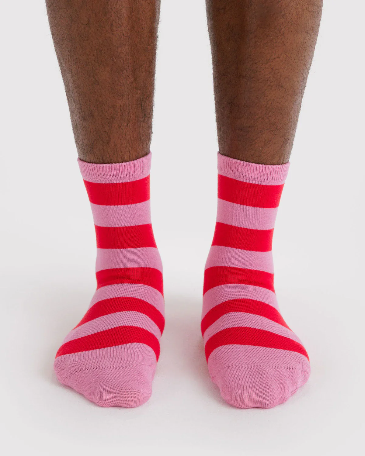 Baggu Crew Sock in Pink Stripe - Image 3