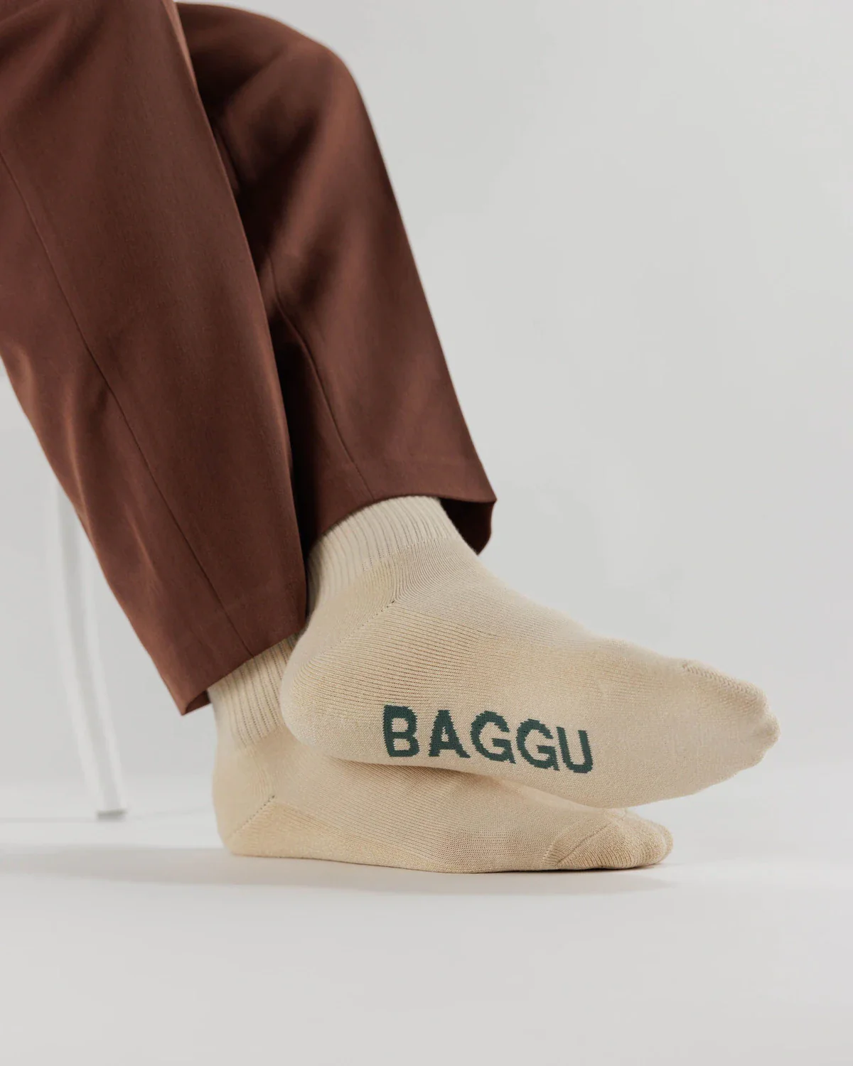 Baggu Ribbed Sock in Ecru - Image 3