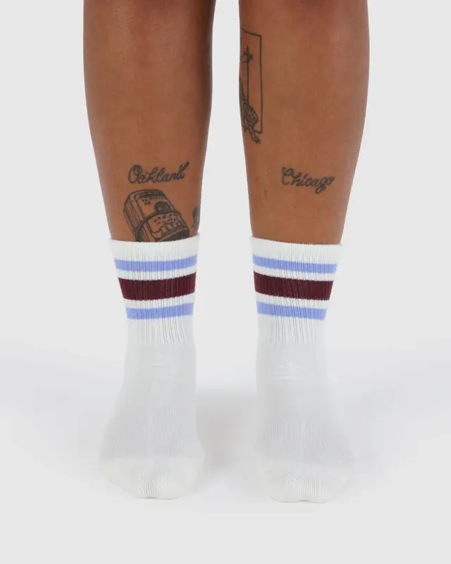 Baggu Ribbed Sock in Ivory Stripe - Image 2