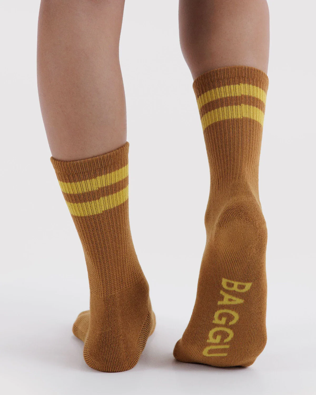 Baggu Ribbed Sock in Toffee Stripe - Image 3