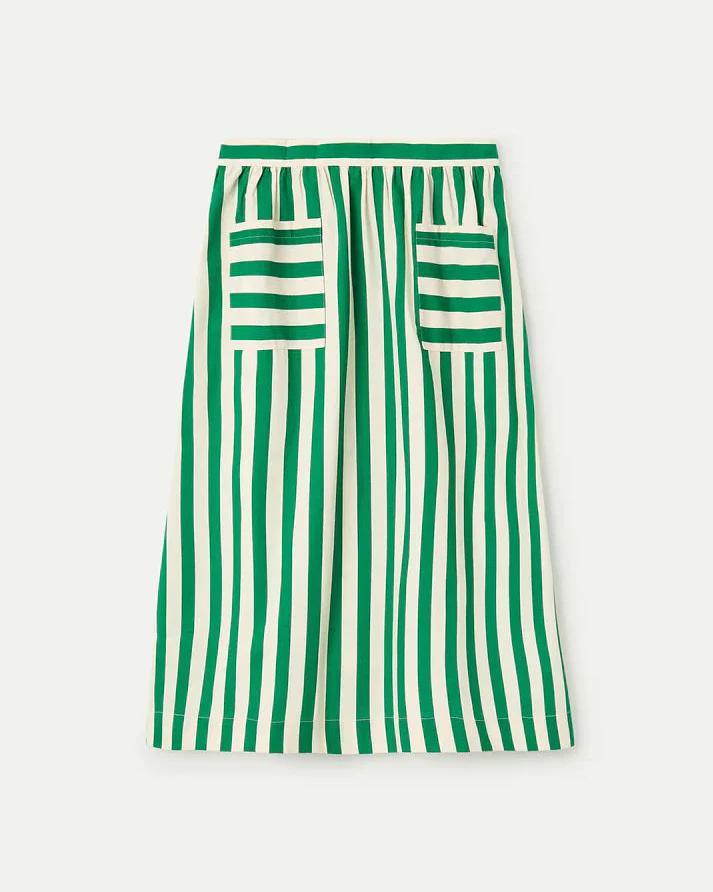 Bamboo Green Print Midi Skirt - Image 3
