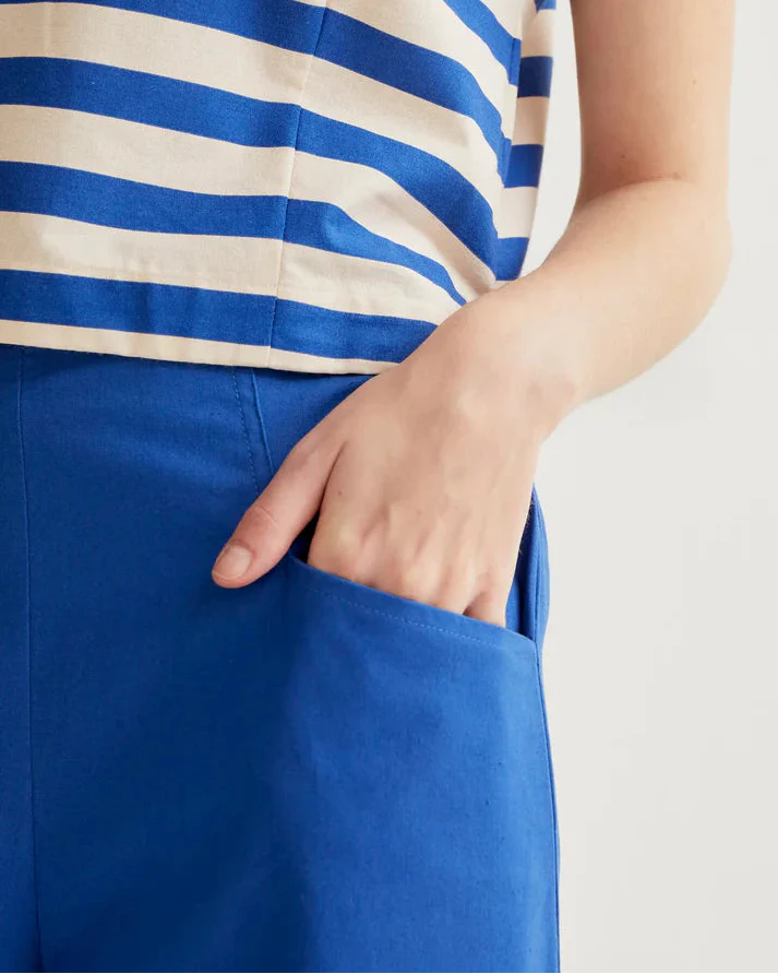 Blue Cotton Trousers - Image 3