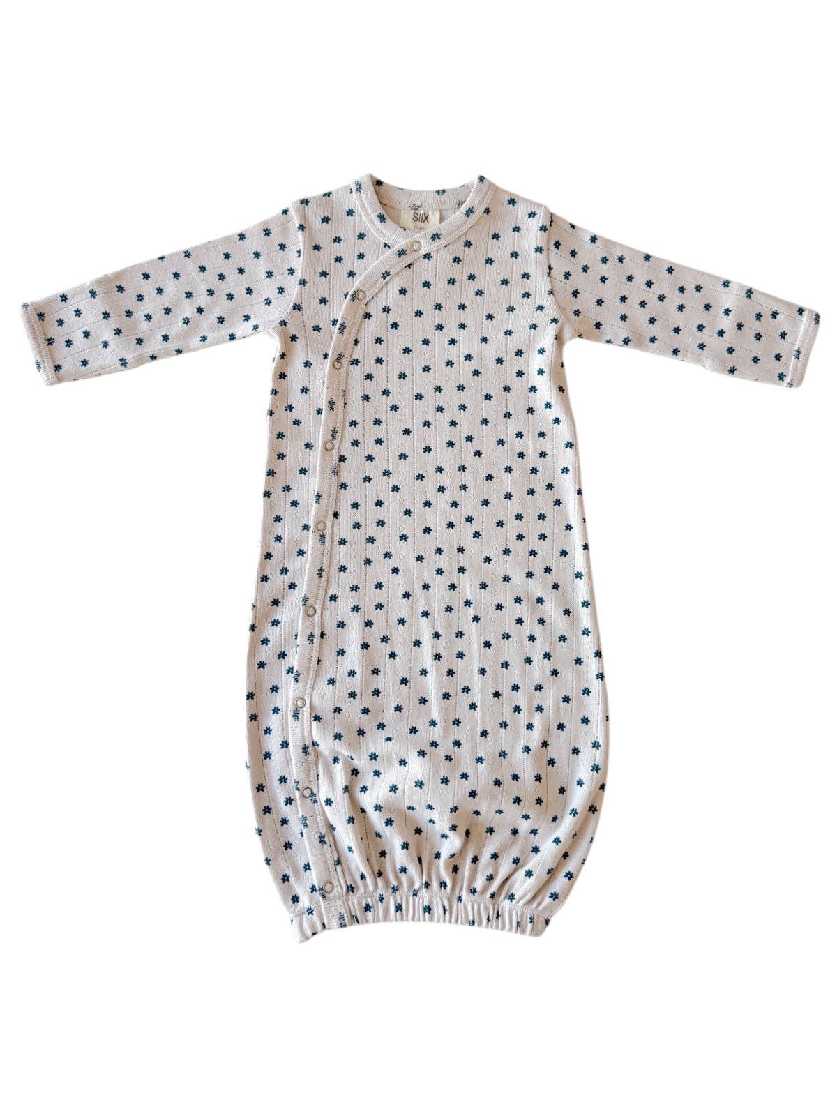Pointelle Gown in Blue Flower - Image 2