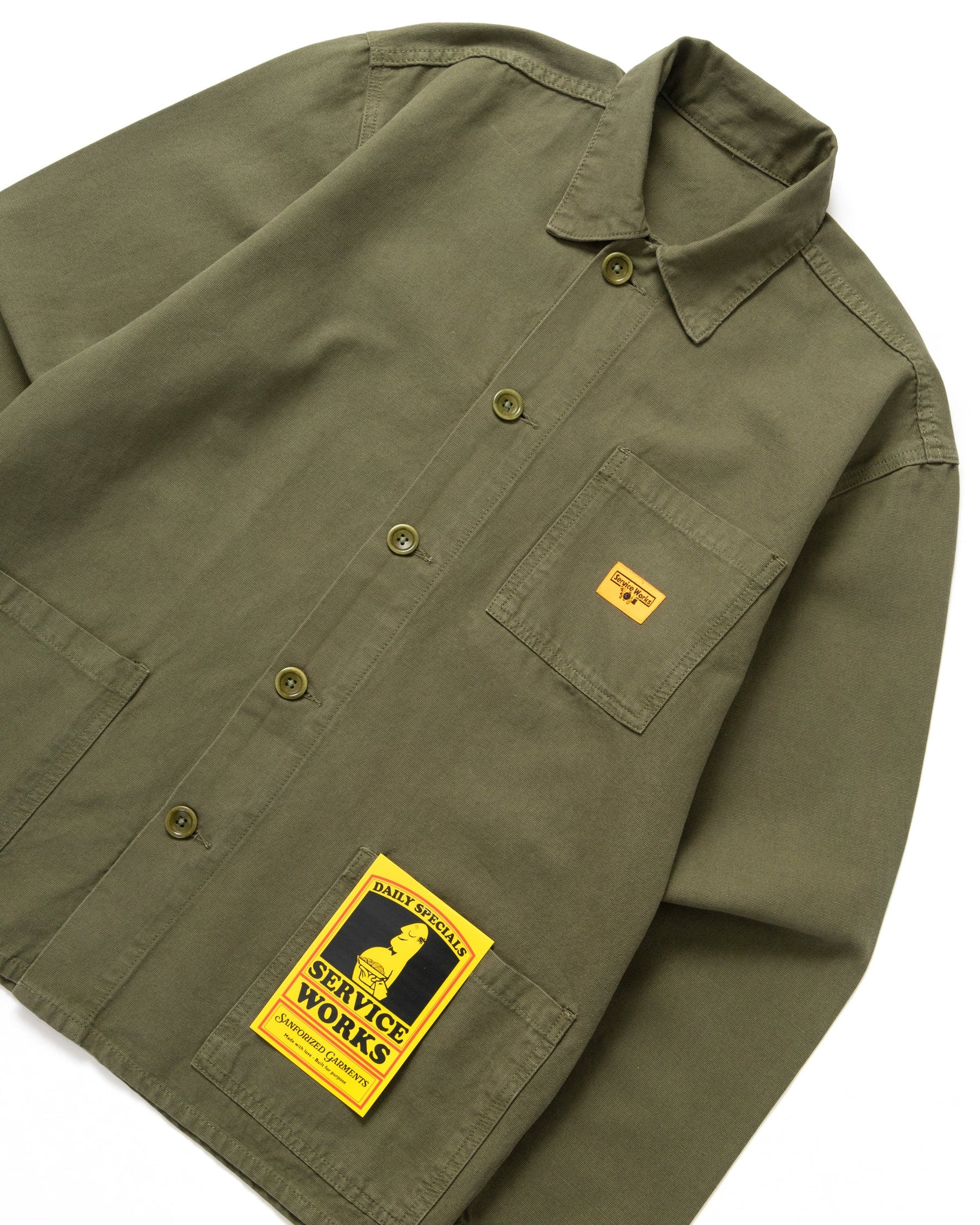 Canvas Chore Shirt in Olive - Image 3
