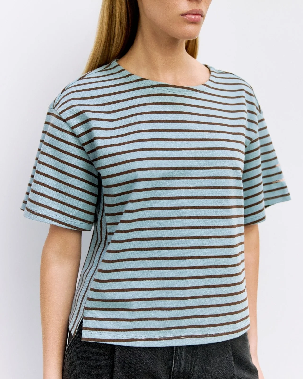 Cassandra Top in Blue/Brown - Image 3