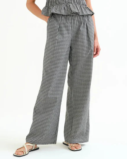 Check Pants in Black - Image 2