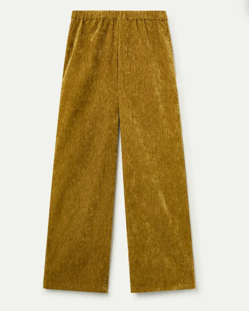 Chenille Trousers in Olive Green - Image 3