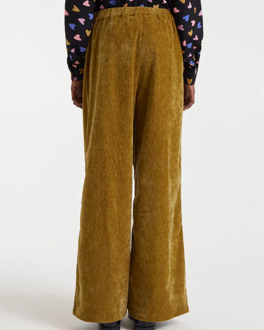 Chenille Trousers in Olive Green - Image 4