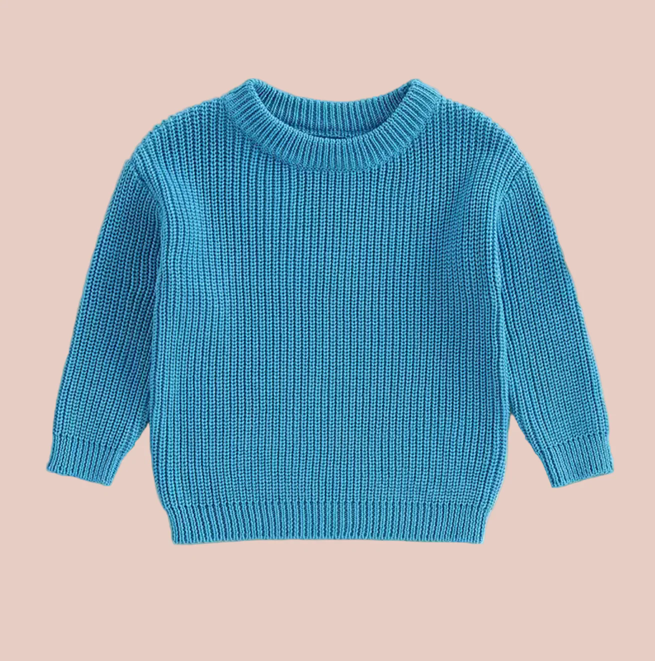 Classic Cotton Sweater in Sky Blue - Image 2