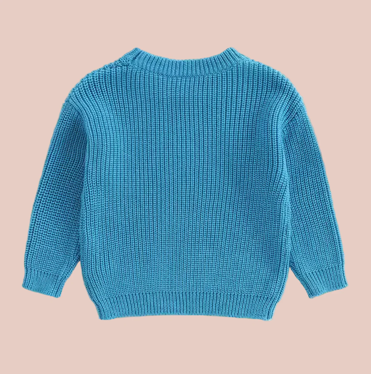 Classic Cotton Sweater in Sky Blue - Image 3