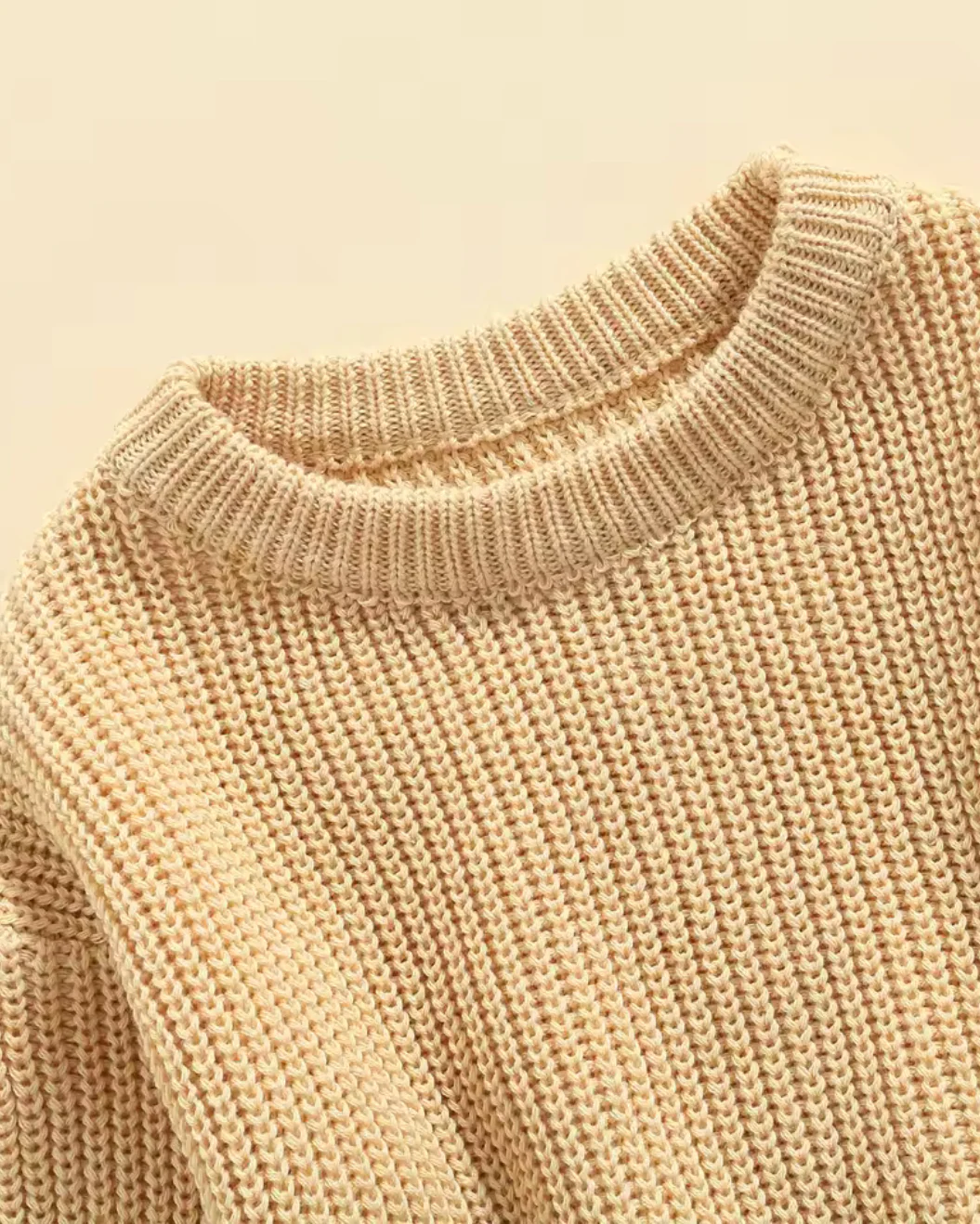 Classic Cotton Sweater in Milk - Image 2