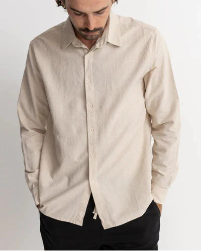 Classic Linen LS Shirt in Sand - Image 2