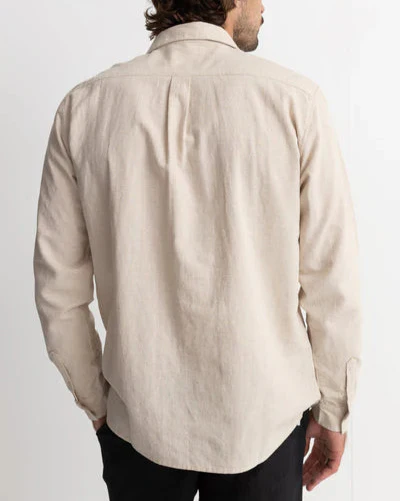 Classic Linen LS Shirt in Sand - Image 3