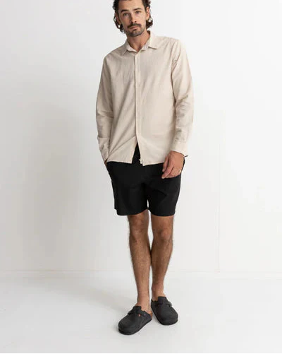 Classic Linen LS Shirt in Sand - Image 4
