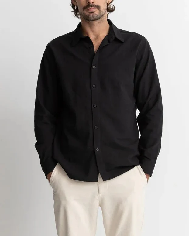 Classic Linen LS Shirt in Vintage Black - Image 2
