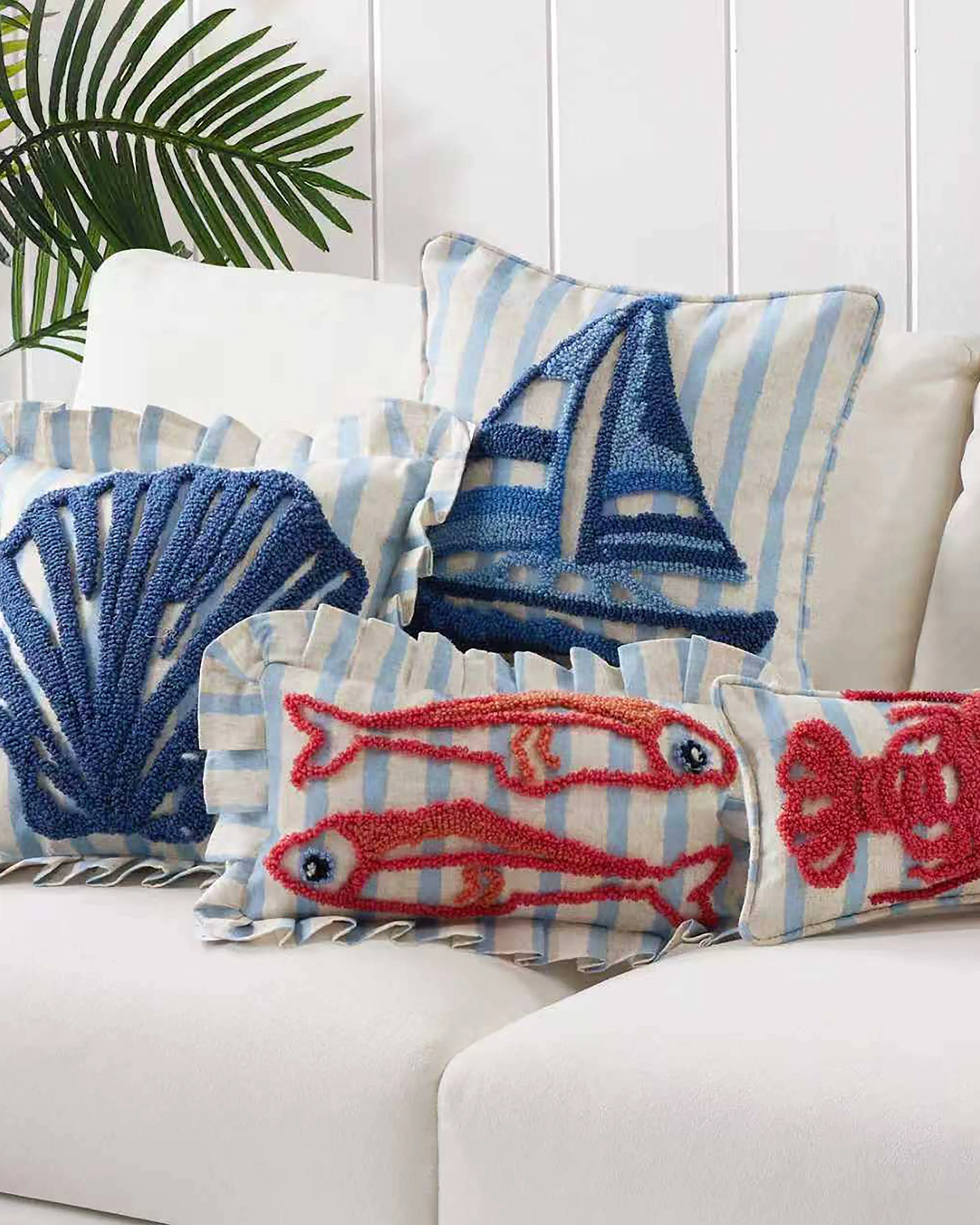Coastal Sardines Tufted Hook Pillow - Image 2