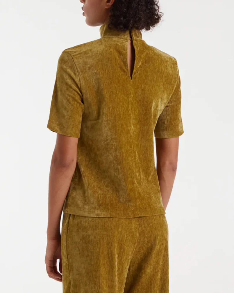 Chenille Mock Turtleneck Top in Olive - Image 5
