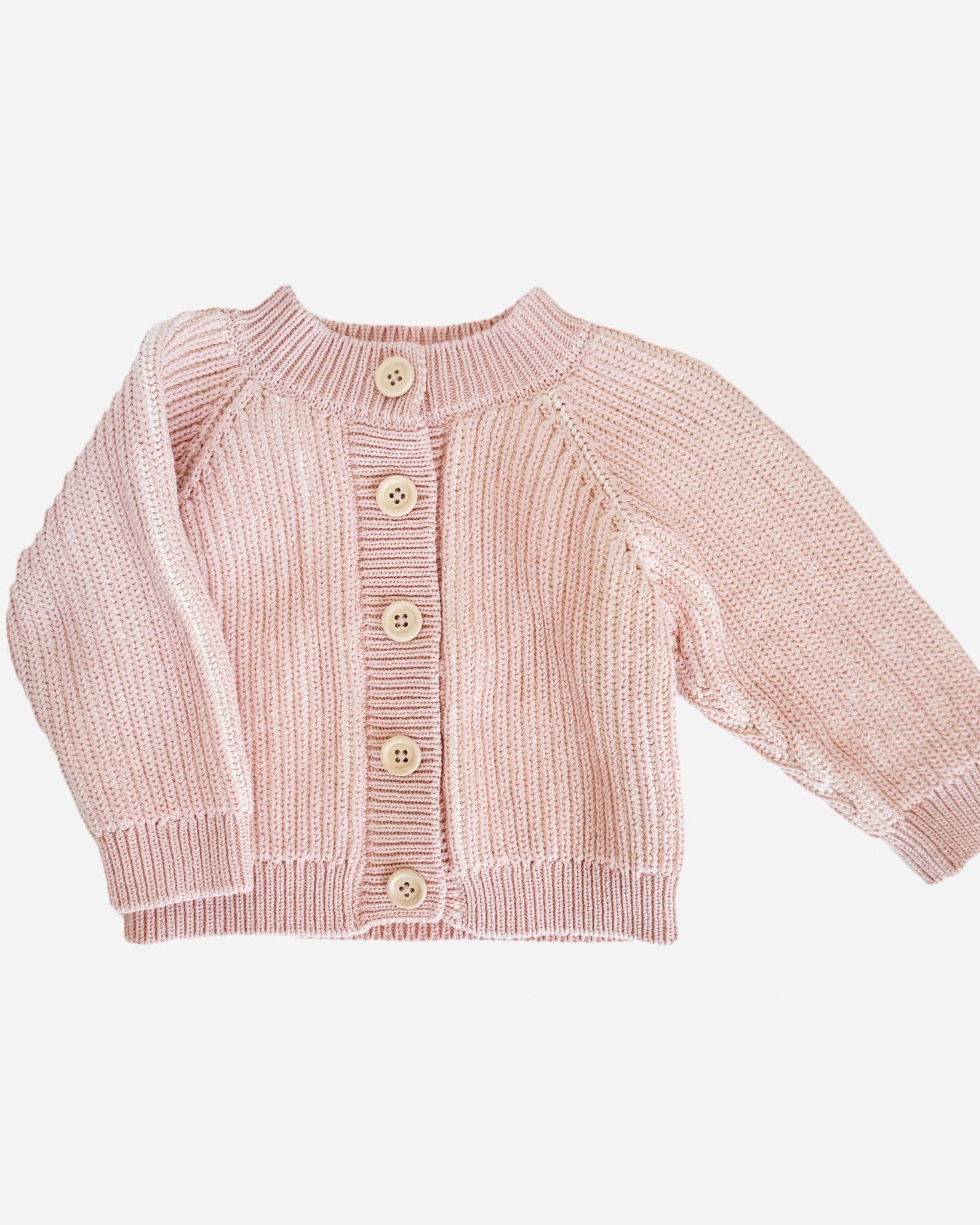 Brioche Cardigan in Blush