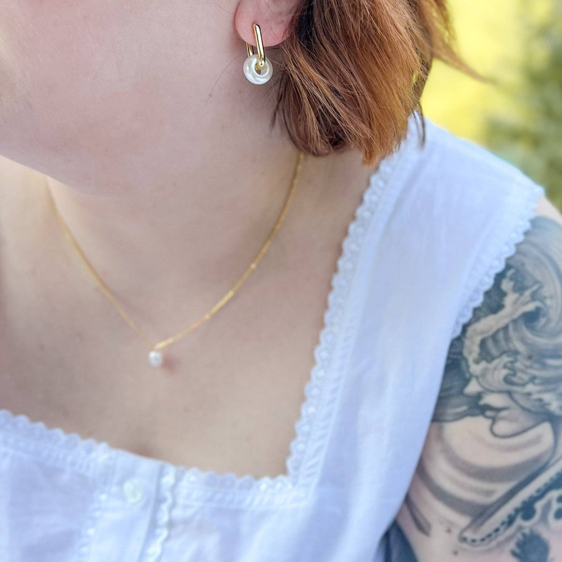 Dainty Pearl Necklace - Image 4
