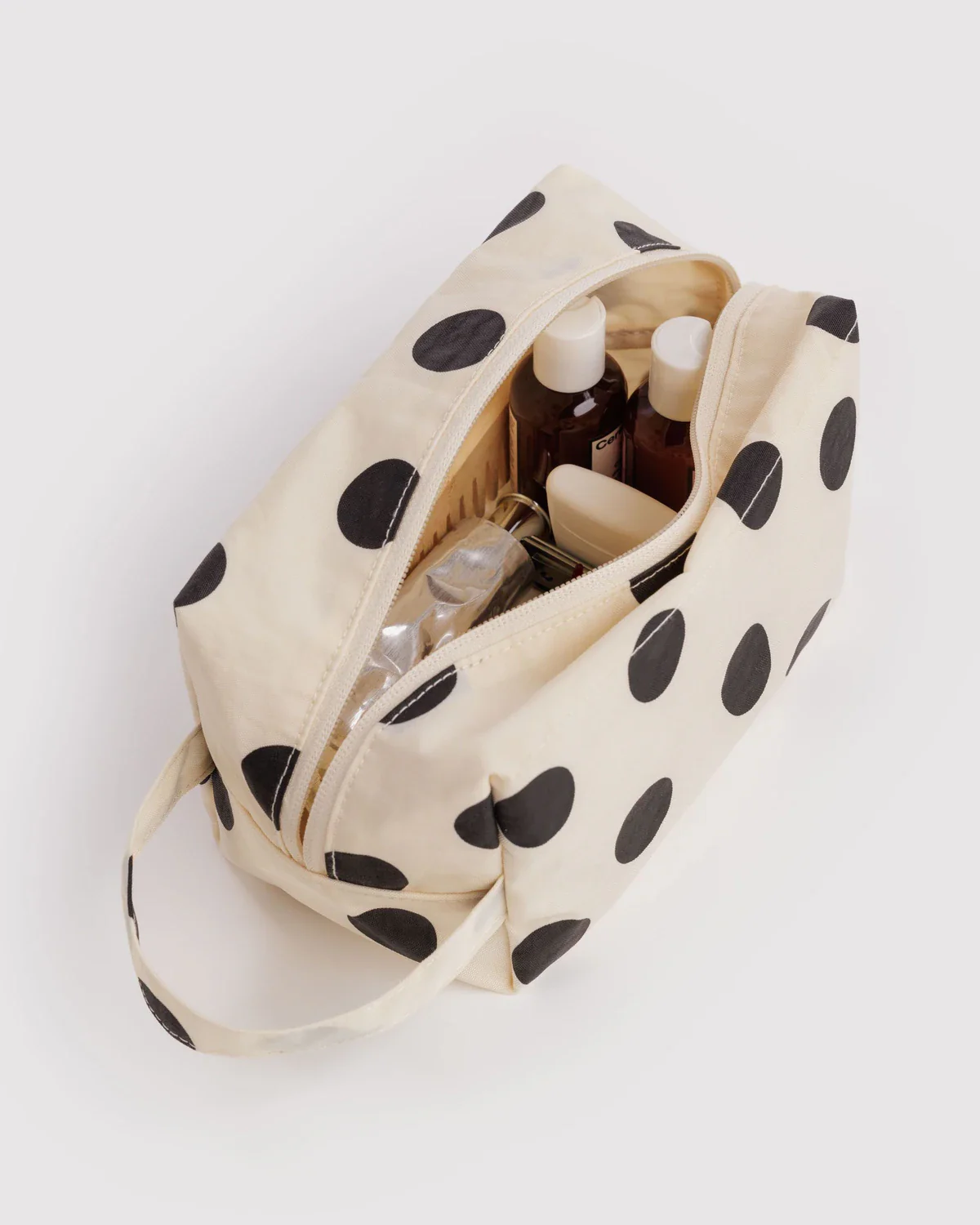 Dopp Kit in Cream & Black Polka Dot - Image 2