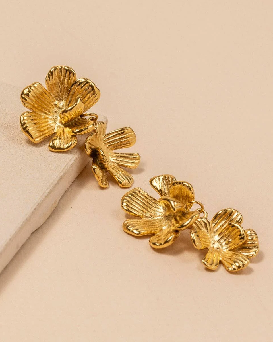Double Flower Earrings - Image 2