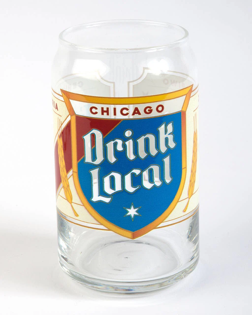 Drink Local Beer Can Glass