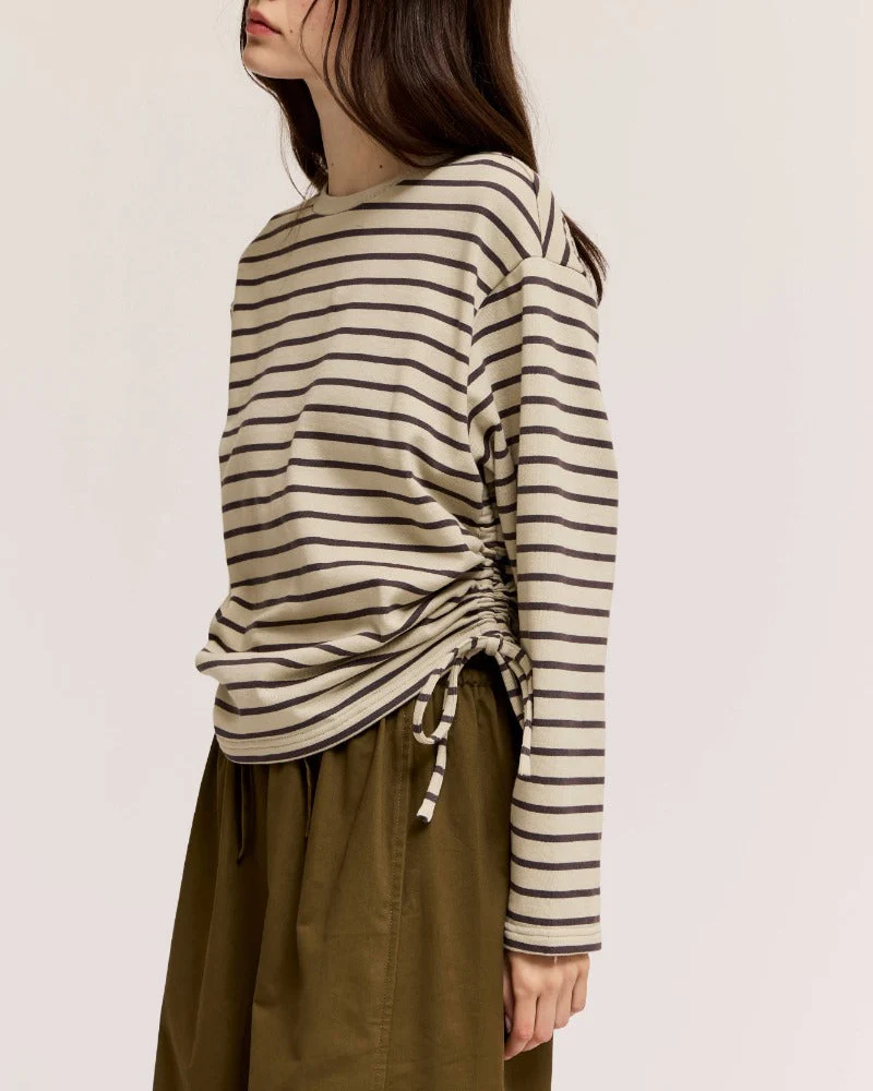 Dylan Drawstring Sweatshirt in Haze Choco - Image 3