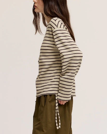 Dylan Drawstring Sweatshirt in Haze Choco - Image 5
