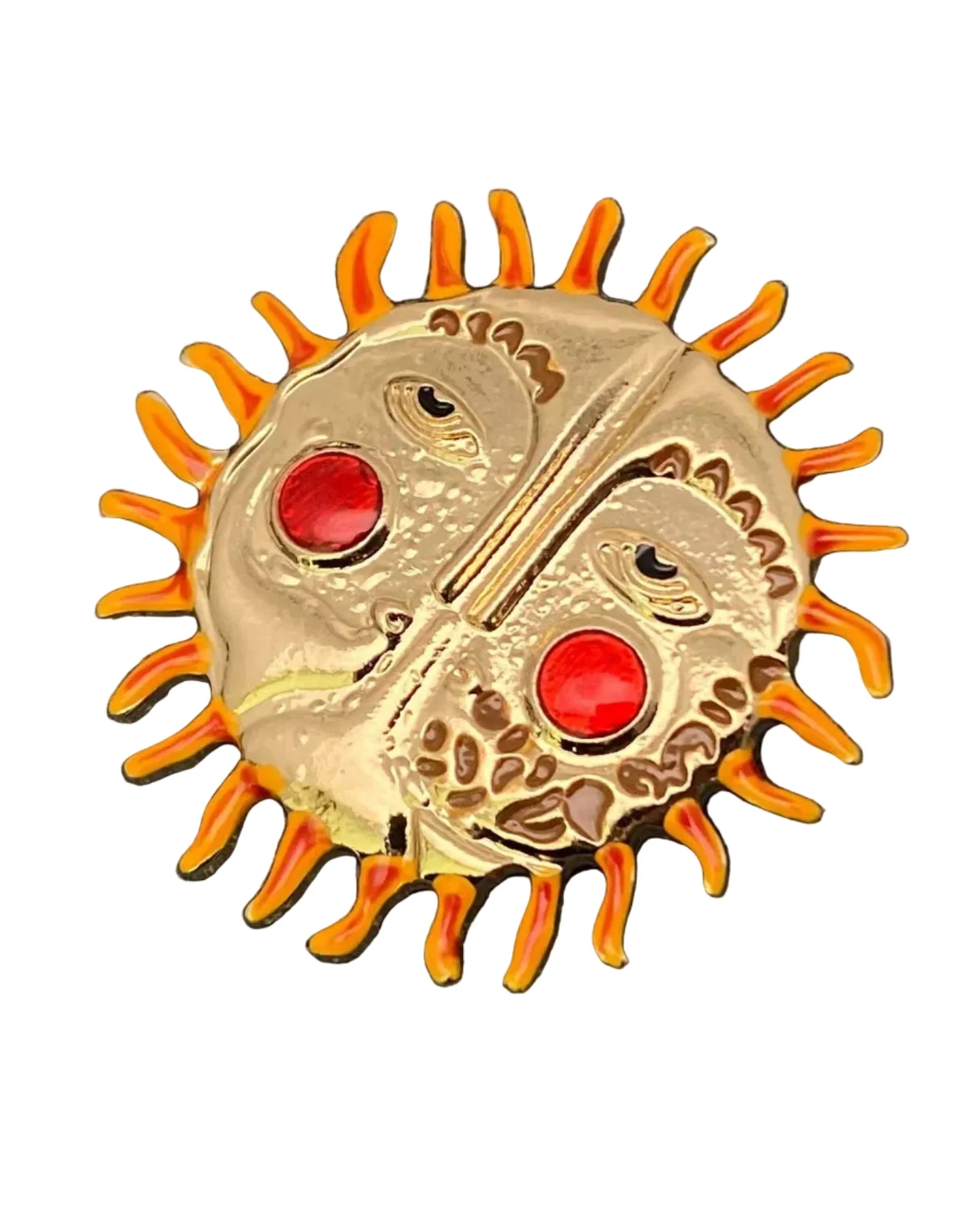 Enamel Sun Brooch - Image 2