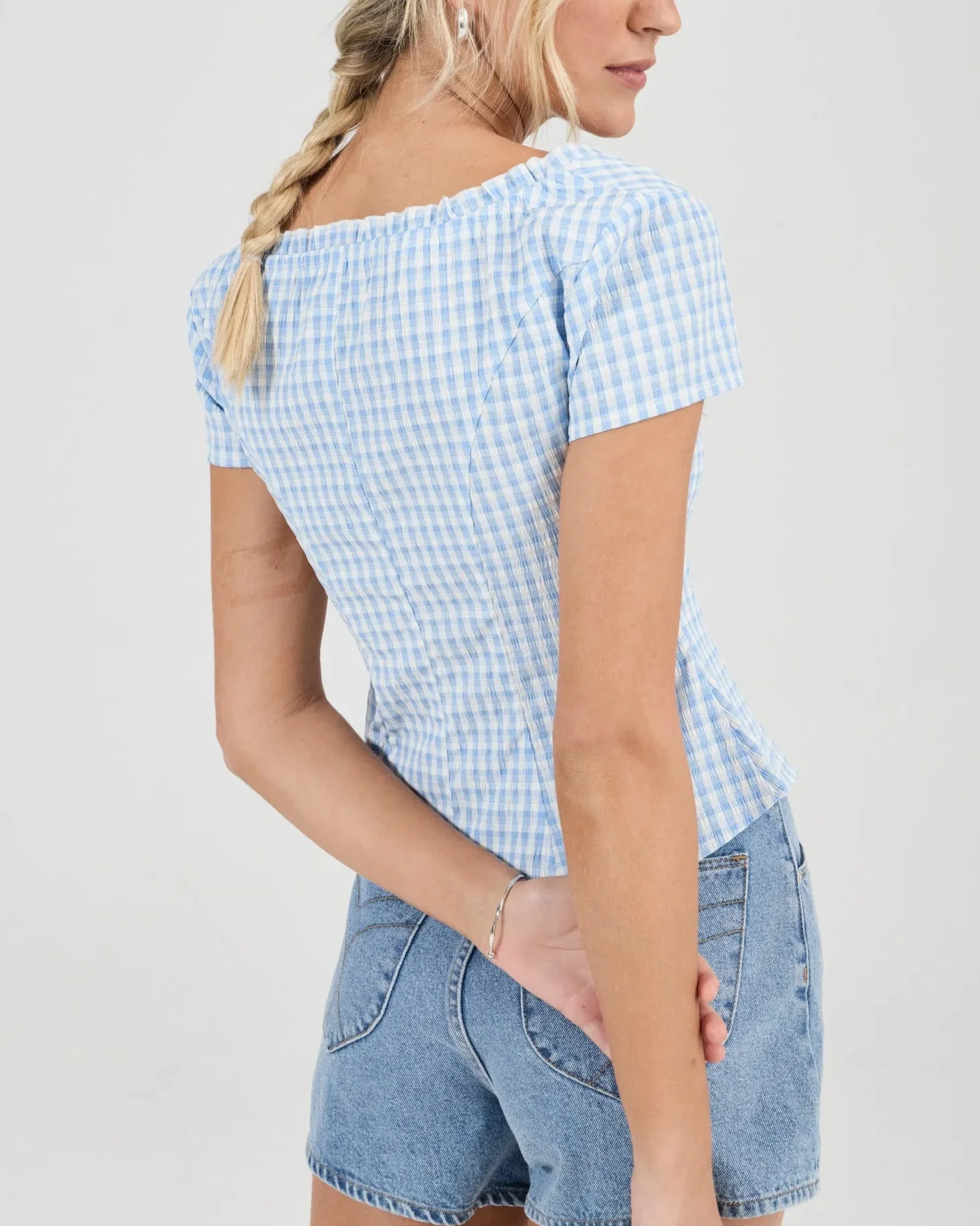 Esme Top in Blue Gingham - Image 4