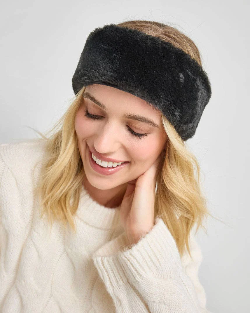 Faux-Fur Headband in Black - Image 5