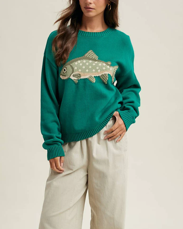 Fish Sweater in Forest - Image 3