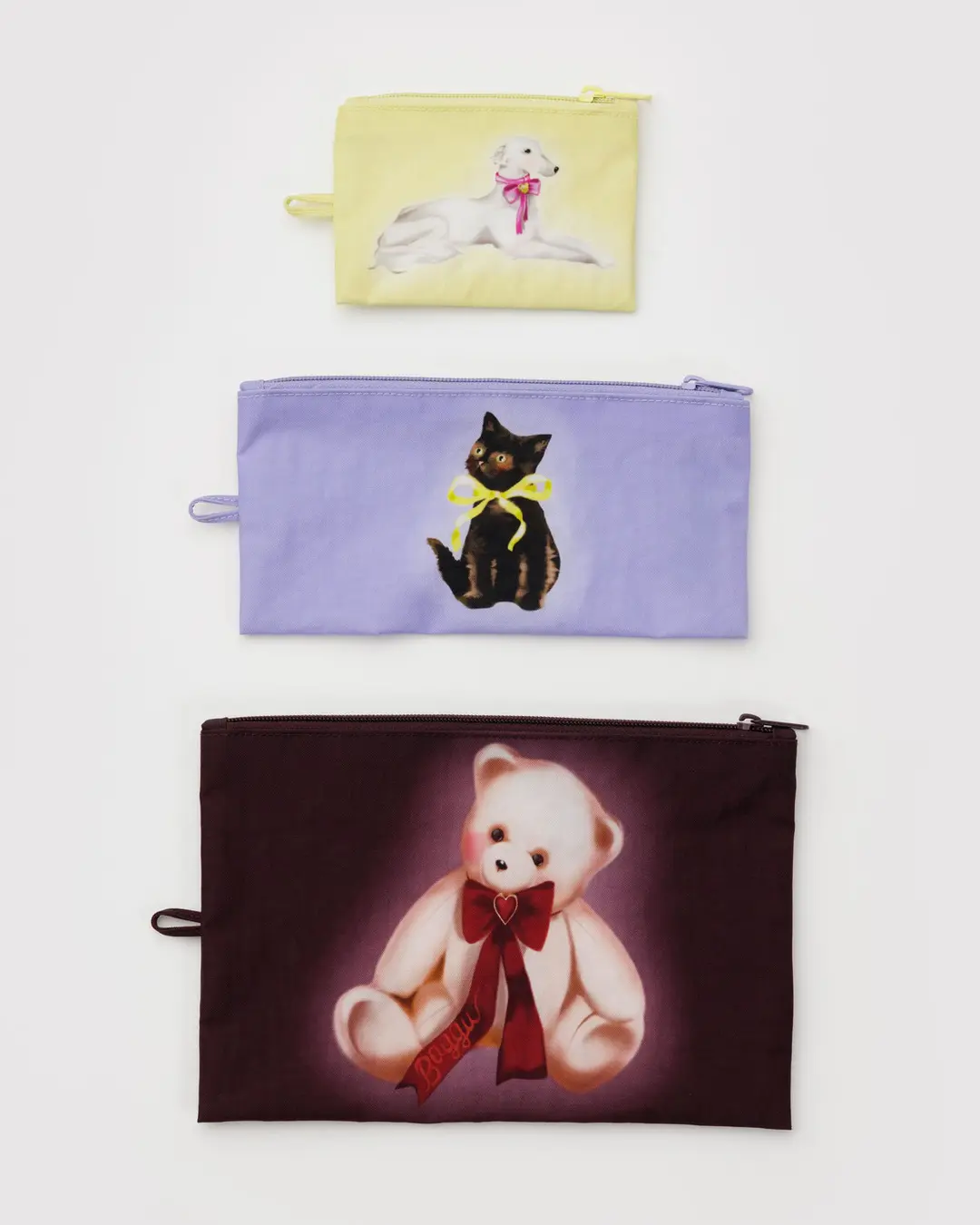 Flat Pouch Set in Fancy Animals