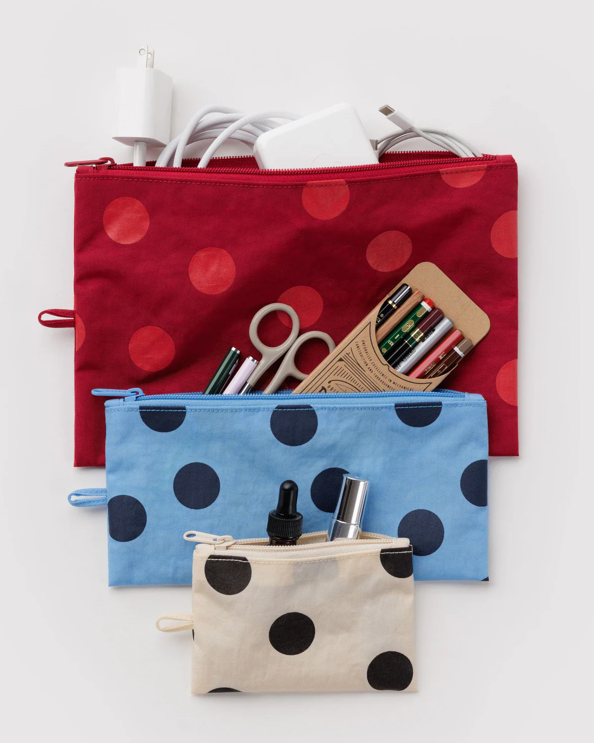 Flat Pouch Set in Polka Dot Mix - Image 3