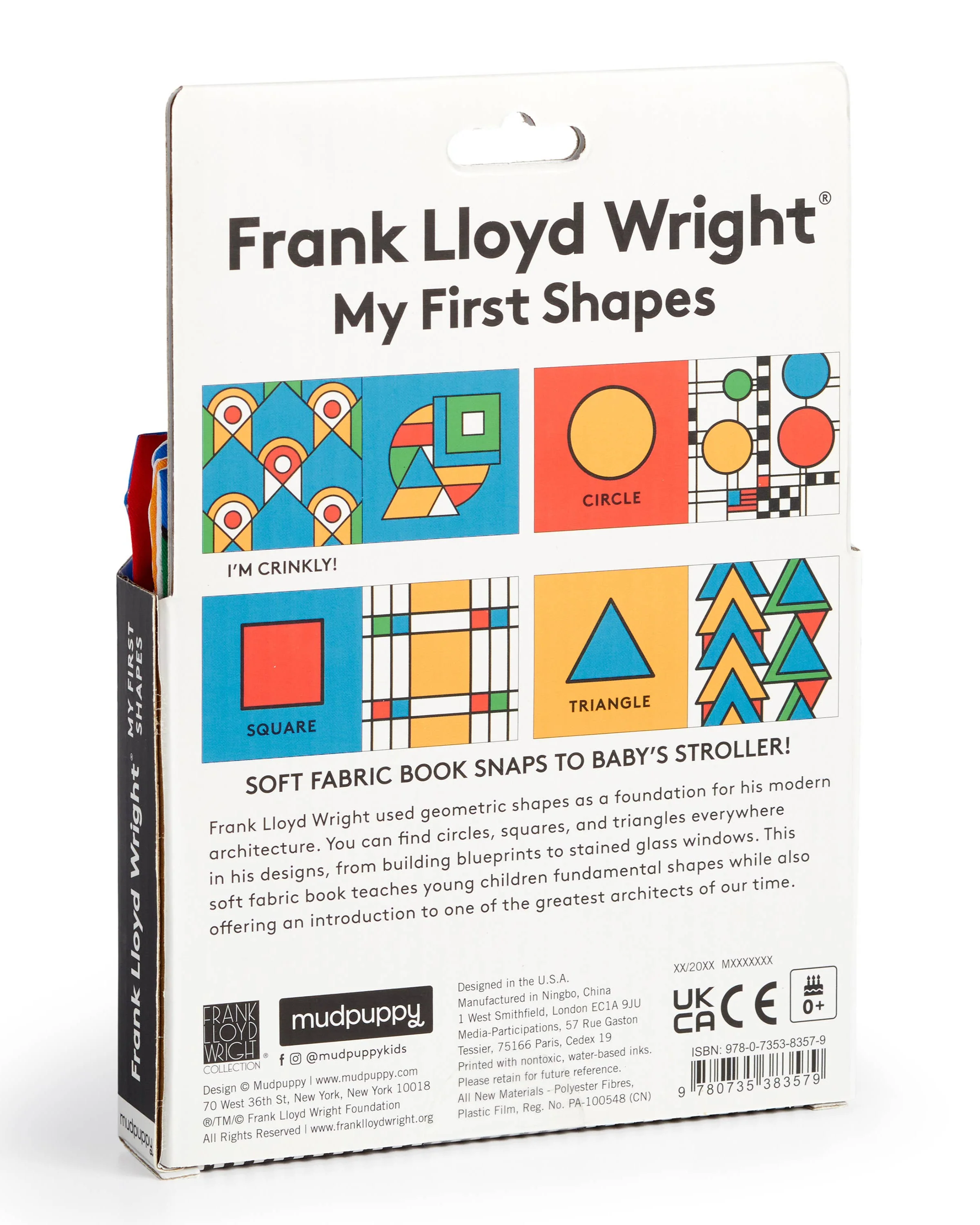 Frank Lloyd Wright My First Shapes Crinkle Fabric Stroller Book - Image 4