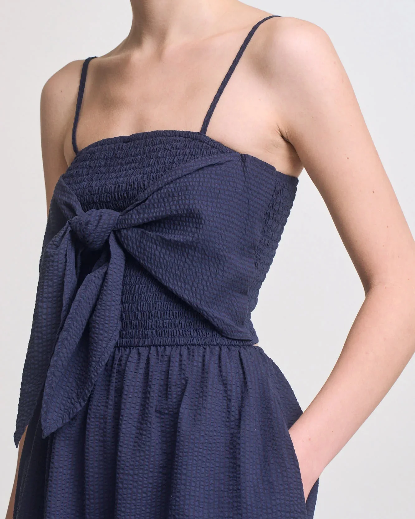 Front Tie Maxi Dress in Midnight - Image 3