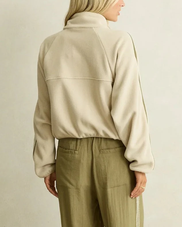Full Zip Polar Fleece in Sand - Image 3
