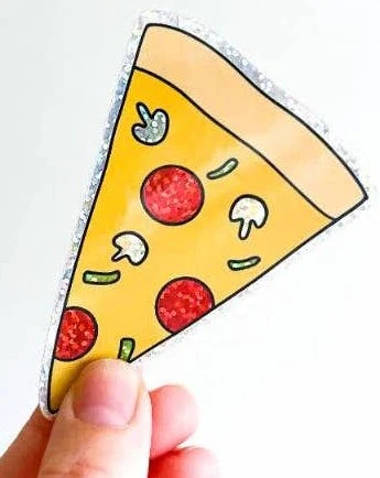 Glitter Pizza Slice Sticker - Image 3