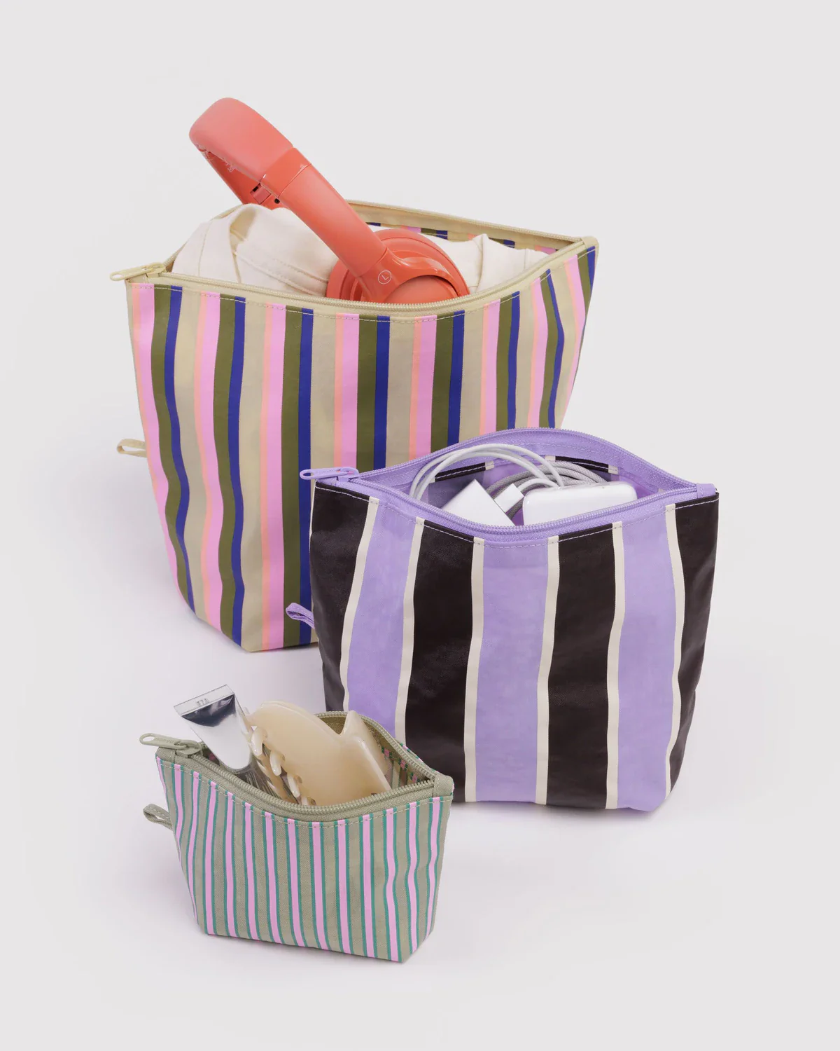 Go Pouch Set in Candy Shop Stripes - Image 2